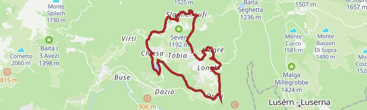 Route map: 1 - Lavarone Trekking
